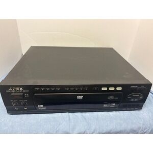 Apex DVD Player AD-5131 3-Disc Carousel Black Good Karaoke Mic Inputs